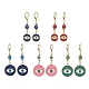 Alloy Enamel Flat Round Dangle Leverback Earrings with Brass Pins EJEW-JE05383-1