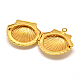 Shell Rack Plating Brass Locket Pendants KK-N0096-01G-LF-2