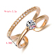 Fashion Style Real 18K Gold Plated Brass Hollow Cubic Zirconia Cuff Rings RJEW-EE0001-104G-D-5