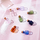 Gorgecraft14pcsミニガラスカラーボトル小さな瓶バイアル長方形の願いボトルパーティーの結婚式のdiyの装飾のためのコルク付きのかわいいボトル GLAA-GF0001-08-5