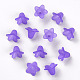 Purple Frosted Transparent Acrylic Flower Beads X-PLF018-15-2