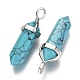 Pendentifs pointus synthétiques teints turquoise G-F295-03A-2