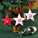 CRASPIRE 6Pcs 3 Colors Star with Snowflake Felt Fabric Pendant Christmas Hanging Ornament Christmas Tree Pendant Pentagram Decor Decoration Xmas Felt Crafts for Party Accessory HJEW-CP0001-09-5