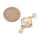 真鍮シェルパールペンダント装飾  星付きダイヤモンド  ゴールドカラー  47.5mm HJEW-JM01816-01-3
