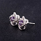 SHEGRACE Awesome Design Rhodium Plated 925 Sterling Silver Ear Studs JE129B-3