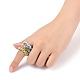 丸いガラスシードビーズの指輪  18KGP本金メッキ銅線  レッド  usサイズ10 3/4(20.3mm) RJEW-JR00307-06-3