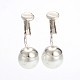 Perline moda perla di vetro orecchini a clip EJEW-JE01518-01-2