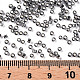 11/0グレードの透明なガラスシードビーズ  銀並ぶ丸い穴  ラウンド  グレー  2x1.5mm  穴：0.3mm  約3000個/50g X-SEED-Q007-F56-3