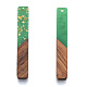 Opaque Resin & Walnut Wood Big Pendants RESI-N025-034-E01-1