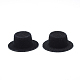 布地帽子パーツ  DIYクラフト装飾  内側にプラスチックで  ブラック  40~41x16mm X-AJEW-R078-4.0cm-07-2
