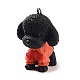 不透明樹脂の子犬ペンダント  プラチナメッキの鉄製ループが付いた犬のチャーム  ブラック  40x30x31.5mm  穴：2mm RESI-M035-01C-1