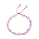 Acrylic Butterfly & Plastic Pearl Braided Beaded Necklace for Women NJEW-JN04053-1
