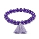 Dyed Natural Malaysia Jade Round Beads Stretch Bracelets Set BJEW-JB06956-3
