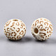 Painted Natural Wood Beads WOOD-T021-53A-12-2