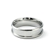 201 Stainless Steel Grooved Finger Ring Settings STAS-TAC0001-10F-P-2