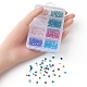 8 brin de perles de verre transparentes bicône à facettes de 8 couleurs EGLA-YW0001-61-3