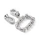 Rack Plating Brass Pave Clear Cubic Zirconia Fold Over Clasps KK-M265-07P-3