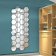 アクリル自己接着家具フィルム  鏡壁ステッカーの装飾用  六角  銀  10x10x0.1cm  12個/セット AJEW-WH0041-05-3