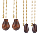 CHGCRAFT 4Pcs 2 Styles Natural Wood Pendant Decorations FIND-CA0001-80-1