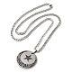 Halsketten mit Emaille-Anhänger aus Edelstahl mit Mond und Stern 304 NJEW-D066-06P-1