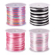 Pandahall 4 rouleaux 4 couleurs cordon de fil de nylon teint par segment NWIR-TA0001-07-1