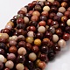 Faceted Round Natural Mookaite Bead Strands G-L437-25-8mm-1