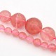 Faceted Round Cherry Quartz Glass Graduated Beads Strands G-E302-033A-1