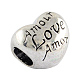 Tibetan Style Valentine's Day Love Amor Alloy European Large Hole Beads TIBEB-8041-AS-NR-2