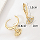 Brass Micro Pave Cubic Zirconia Dangle Leverback Earrings for Women NU0406-1-5