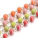 Pearlized Handmade Porcelain Round Beads Chains for Necklaces Bracelets Making AJEW-JB00094-1