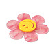 ツートンカラーのアクリルビッグペンダント  笑顔の花  ライトコーラル  55x50x4.5mm  穴：1.8mm OACR-B008-D03-2