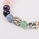 Étirer bijoux bouddhiste multicolores bracelets de pierres précieuses de chakra BJEW-JB01690-04-2