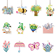 Spring Theme Wooden Pendant Decorations WOOD-WH0037-006-1