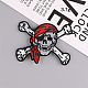 Crâne pirate informatisé broderie style tissu fer sur/coudre sur les patchs SKUL-PW0002-112F-1