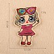 機械刺繍布地手縫い/アイロンワッペン  マスクと衣装のアクセサリー  パイルレットアップリケ  女の子  サクランボ色  8.5x5.5cm DIY-F030-14I-1