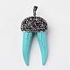Dent pendentifs turquoise synthétique G-K098-A-01-2