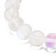 Bracelet extensible perlé rond en pierre de lune synthétique avec strass BJEW-JB07888-01-5