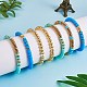 Synthetic Hematite & Polymer Clay Heishi Beads Stretch Bracelets Set BJEW-PH01487-02-5