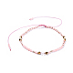 Bracelets de perles tressées en fil de nylon ajustable BJEW-JB04379-2