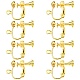 Accessoires de boucle d'oreille clips à vis en laiton plaqué avec pince spirale KK-YW0001-10G-1