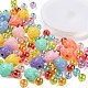 380 pièces perles acryliques fraises et rondes avec 1 rouleaux de fil de cristal élastique transparent DIY-LS0001-08-5
