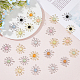SUPERFINDINGS 24Pcs 12 Colors Cat Eye Sun Pendants with Crystal Rhinestone FIND-FH0007-93-5