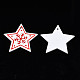 クリスマスのテーマ スプレー塗装の木製ペンダント  片面プリント  雪片、スター  ホワイト  47x49x2.5mm  穴：2mm WOOD-N005-51A-2