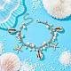 Shell Pearl & Starfish & Shell Charm Bracelets BJEW-TA00412-4
