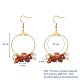 Boucles d'oreilles pendantes de perles de puce de pierres précieuses naturelles EJEW-JE03505-4