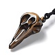 Natural Tiger Eye Plague Doctor Pendant Necklace with Nylon Rope NJEW-H009-01-05-3