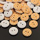 2-Hole Flat Round Polka Dot Printed Wooden Sewing Buttons X-BUTT-M007-05-1
