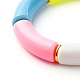 Bracelet extensible de perles acryliques de tube incurvé trapu pour les femmes de fille BJEW-JB06684-03-5