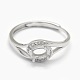 925 componentes de anillo de dedo de garra de diamante de imitación de plata esterlina STER-E061-48P-3