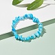 Bracciale elasticizzato con perline turchesi sintetiche da donna BJEW-AL00003-12-2